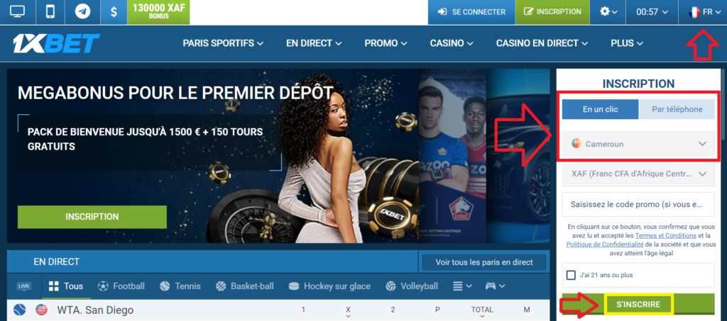 1xBet : le site web et son design