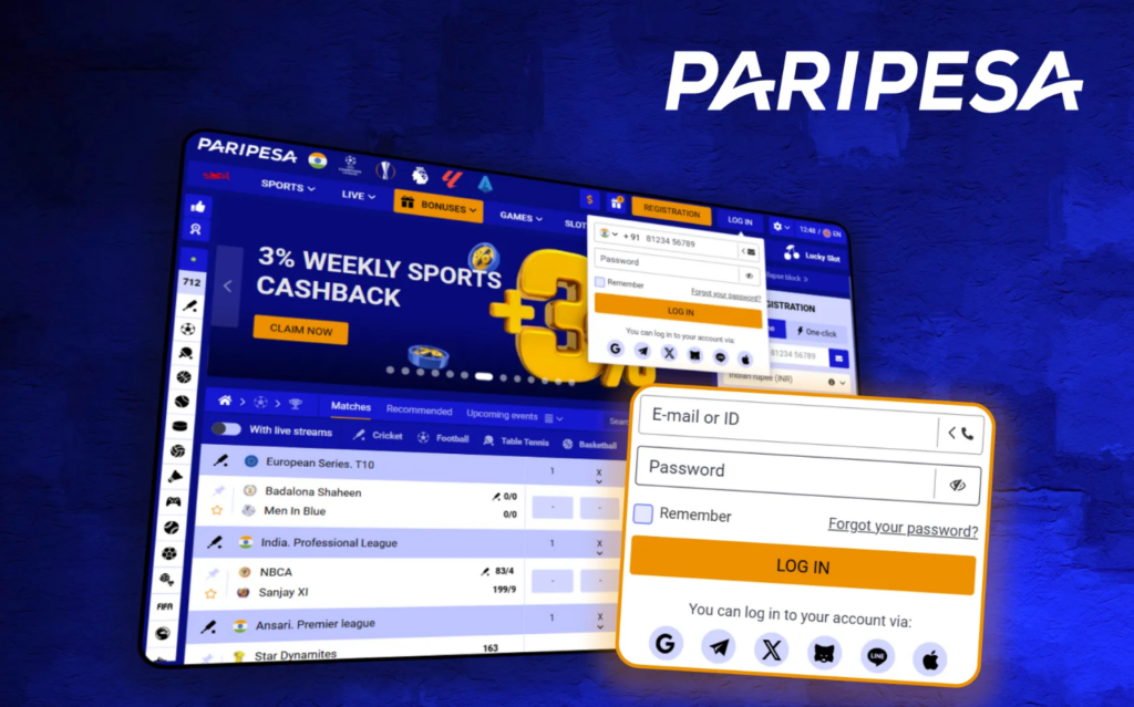 Paripesa inscription au bureau du bookmaker