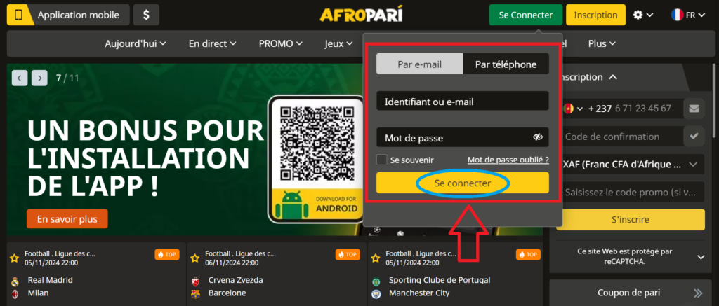 Afropari Connexion et accès au compte