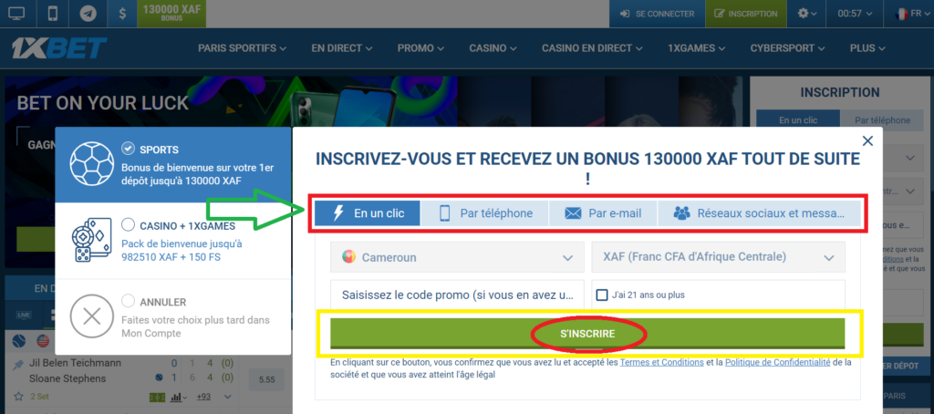 Créer un compte 1xBet: guide étape par étape